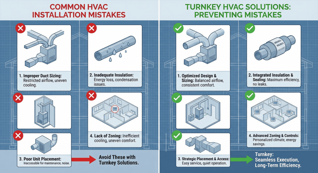 Common HVAC Mistakes in New Buildings & How Turnkey Solutions Fix Them